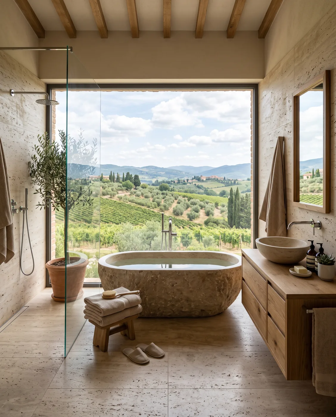 Bad mit freistehender Wanne