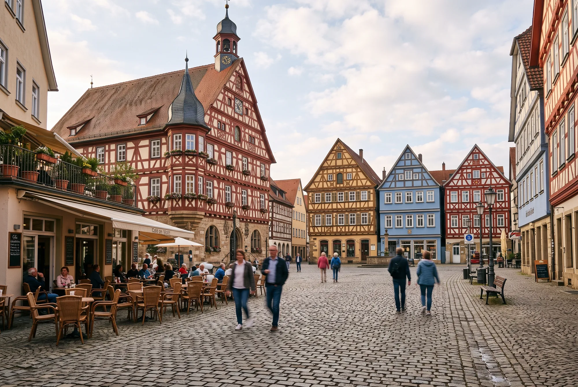 Marktplatz Schorndorf mit Fachwerkhäusern